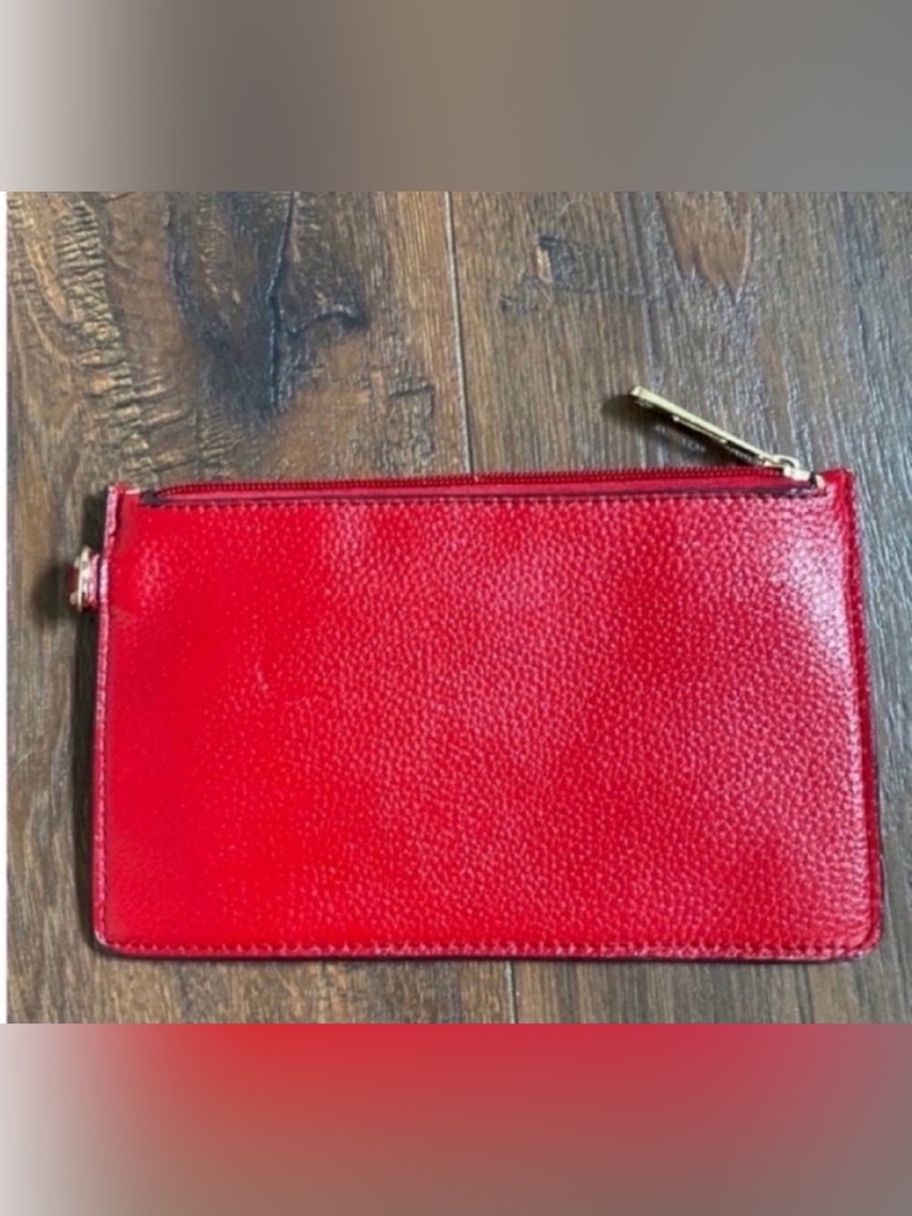 Burberry Bag Wristlet Pouch Vintage Red Leather